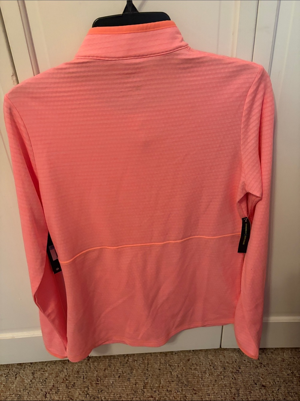 NWT Nike Women's Golf Dri-FIT 1/2 Zip Pullover Top Medium Coral Pink - Picture 2 of 7